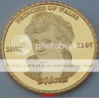 *** Lady Diana gold Plated Coin ***
