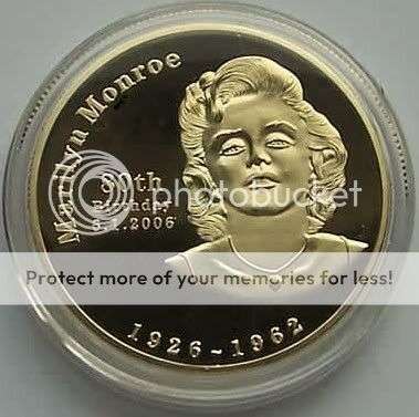 MARILYN MONROE 80TH BIRTHDAY 24K Gold-Plated Commemorative Coin