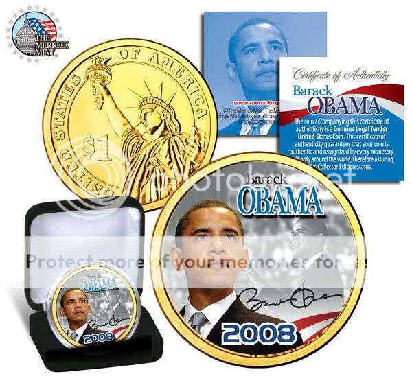BARACK OBAMA '08 PRESIDENTIAL US MINT GOLD DOLLAR COIN