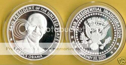 BARACK OBAMA SILVER PLATED COIN