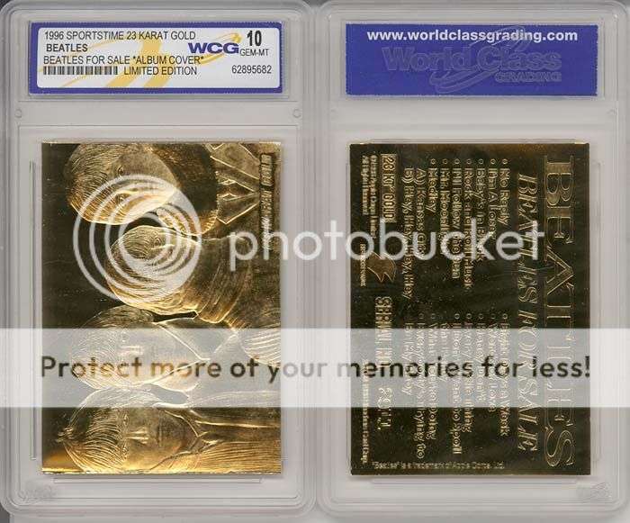 BEATLES * FOR SALE * ALBUM 23KT GOLD CARD - GEM-MINT 10