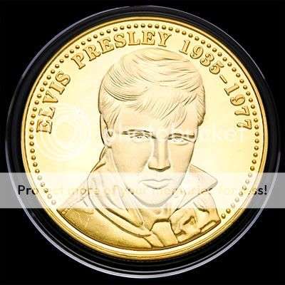 ELVIS PRESLEY "THE KING OF 'N' ROLL" 24KT GOLD COIN*