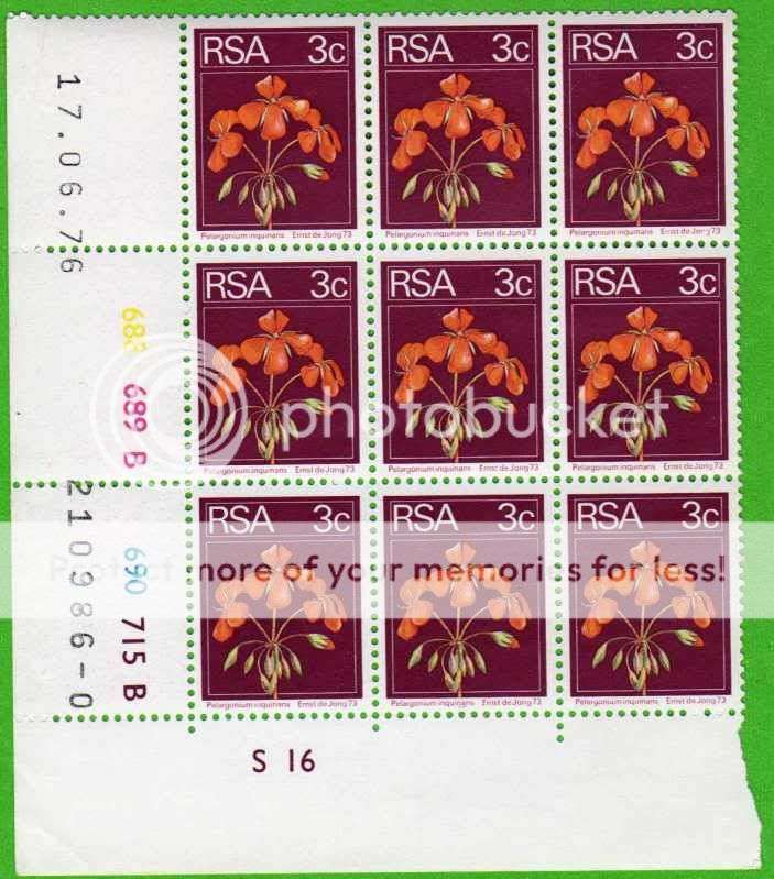 R.S.A.-MNH BLOCK OF NINE