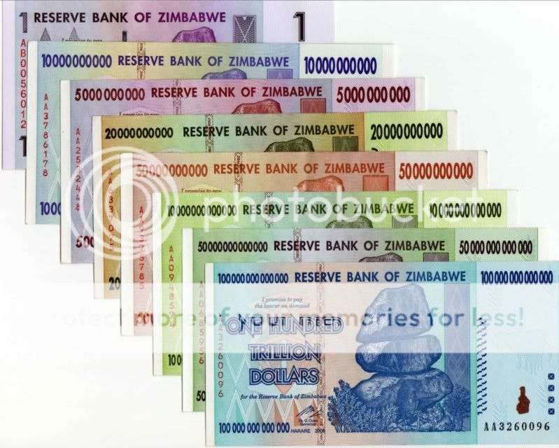 $$$ WOW  $$$  Zimbabwe  8 Notes Set