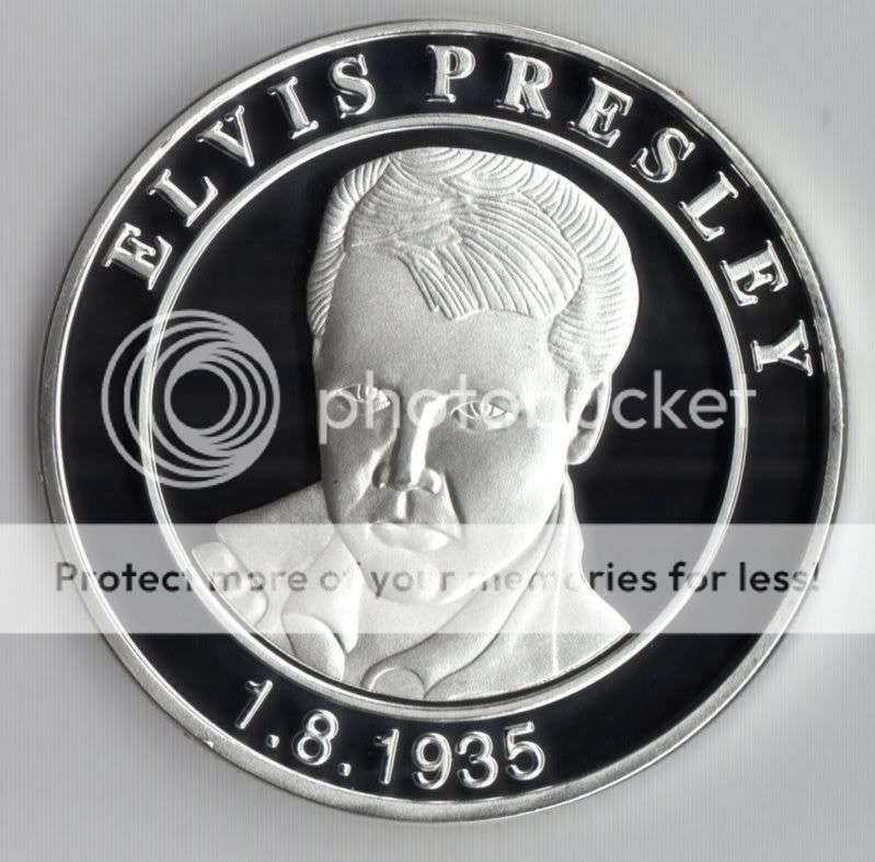 ELVIS PRESLEY SILVER PLATED COMMEMORATIVE COIN~THE KING