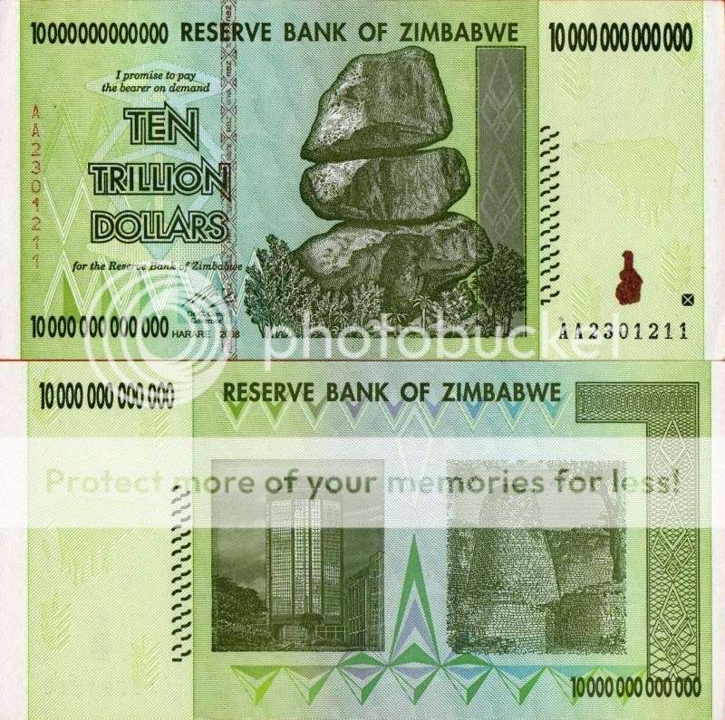 Zimbabwe Ten Trillion Dollars note   *** UNC ***