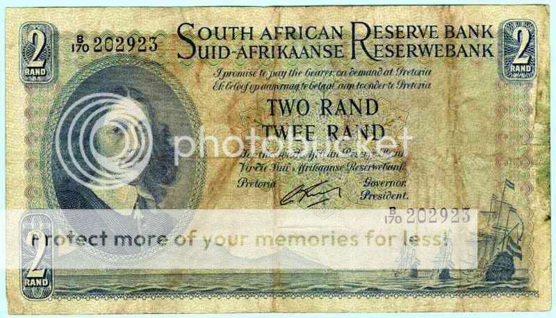 *** 2 RAND NOTE G Rissik B170 202923 ***