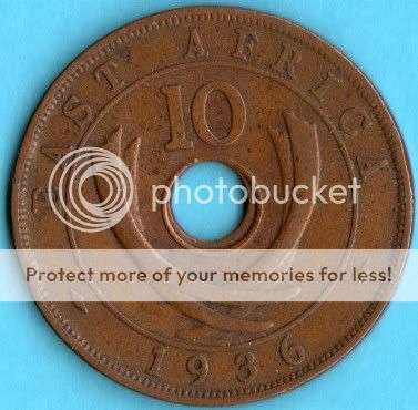 1936 EAST AFRICA TEN CENT                       SUN268