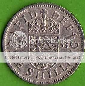 *** GREAT BRITAIN 1953 ONE SHILLING  ***                          SUN280