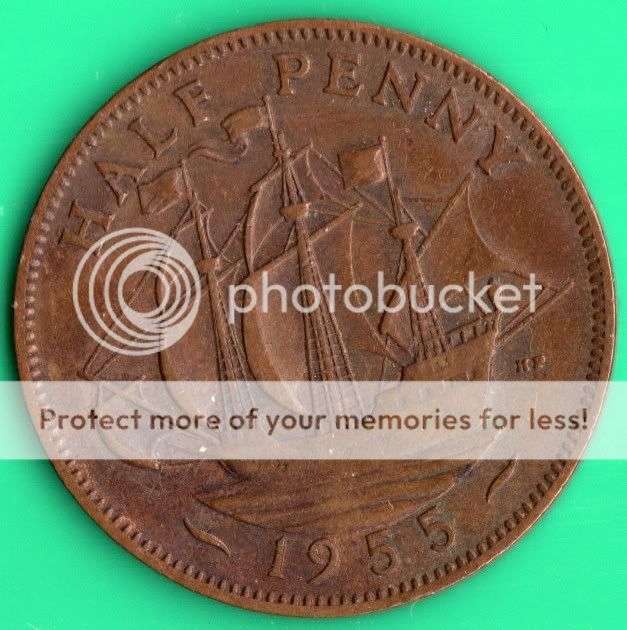 1955 BRITISH HALF PENNY                                        SUN319