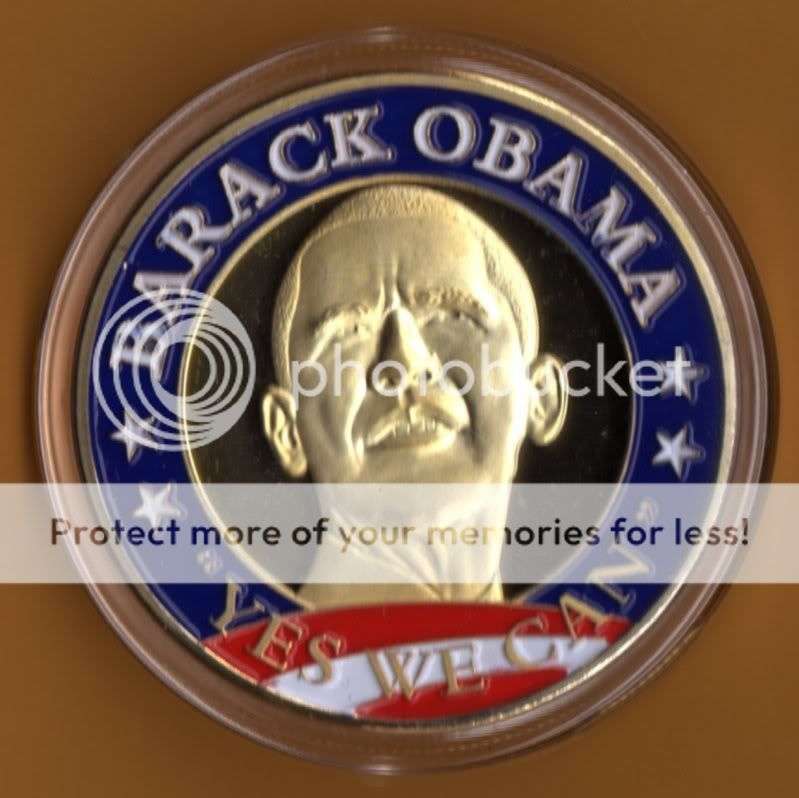*** LATE ENTRY *** BARACK OBAMA PRESIDENT 24 KT G0LD PLATED COIN YES WE CAN
