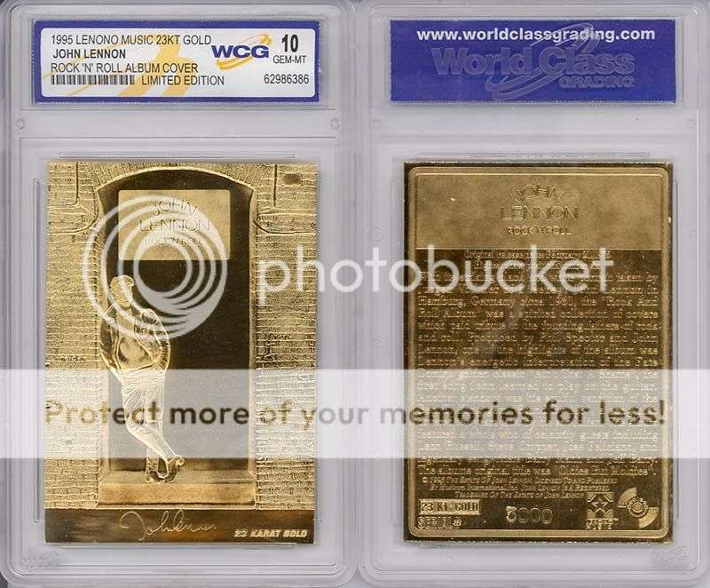 1995 JOHN LENNON BEATLES 23KT GOLD CARD - GEM MINT 10