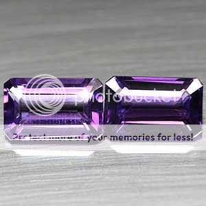 Beautiful  8.37Cts  Top Purple Octogon Cut Amethyst Pair - Exact Photos!