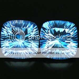 Stunning 25.95ct Square Cut Blue Mystic Topaz pair - A must have !