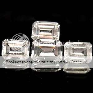 AAA 5.03 Cts.**( 4 Pcs)** Octogon Cut Natural  White Topaz LOT! - A must have