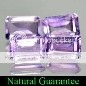 Gorgeous 2.28Cts (4Pcs) Top Purple Octogon Cut Amethyst LOT - Exact Photos!