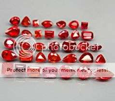 6.49Cts(35Pcs) Natural Orange / Red Sapphire Mixed Cut LOT! - STUNNING