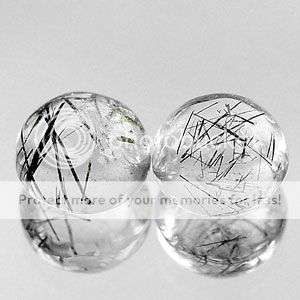 1.94Cts  White with Black needles Rutile Quartz Pair- Beautiful !!