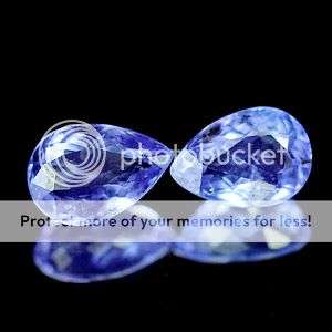 GORGEOUS  0.96ct violet Blue Pear Cut Tanzanite pair - A must have