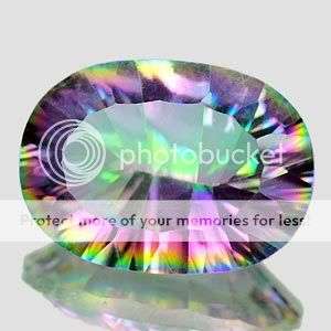 4.88Cts Oval Concave Cut  Natural Rainbow Mystic Topaz Stunning  - Exact Pic!