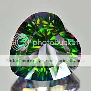 SUPERB! 13.54Cts Heart Cut Natural Mystic Green Topaz- A must have