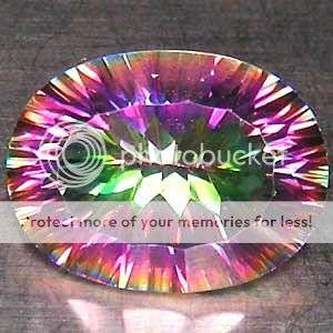 BEAUTIFUL! 8.93Cts**(1 Pc)** OvalConcave Cut Natural Rainbow Mystic Topaz  - Exact Pictures!