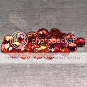 FLAWLESS! 6.47Cts.** 41Pcs** Natural Round Cut Red Orange Sapphire Lot