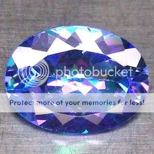 10.38Cts Oval Checkerboard Cut  Natural Blue Mystic Topaz Stunning  - Exact Pic!