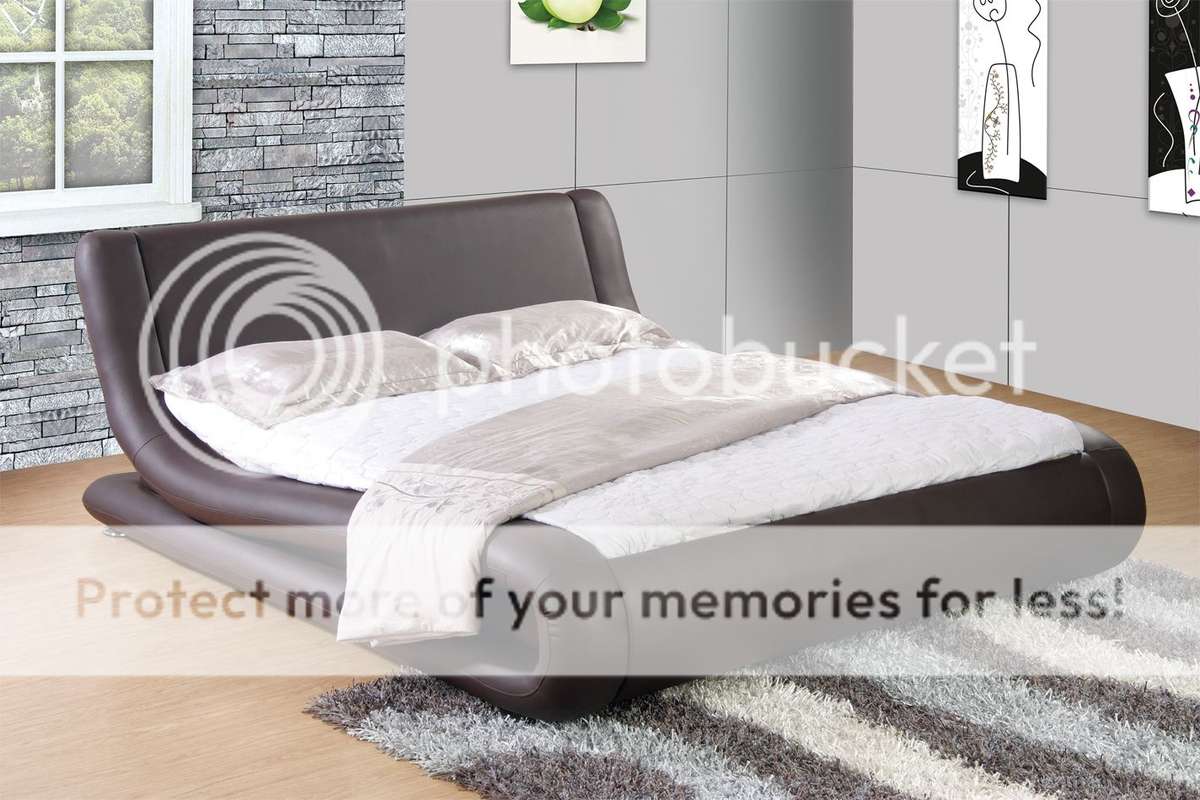 Hazlo Modern Curve Style Faux Leather Bed Base -  (Double Black Colour)