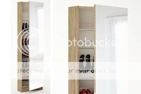 5 Shelves Shoe Storage Cabinet with Full Length Mirror