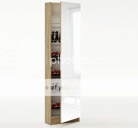 5 Shelves Shoe Storage Cabinet with Full Length Mirror
