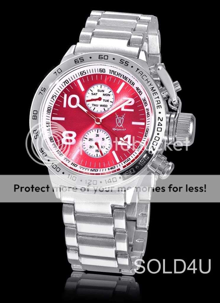 Original German Luxury Konigswerk Clock Licinius -   RED METALLIC! XXXL