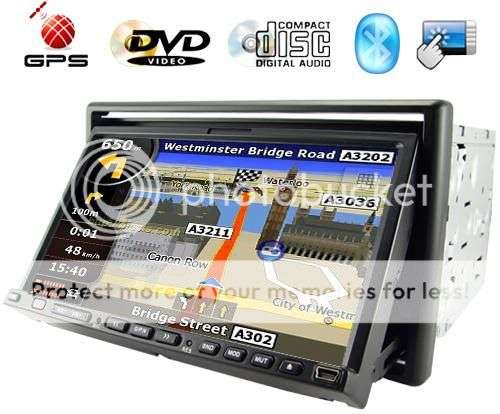 Car Entertainment system. GPS built-in, Motor Touchscreen, Ipod dock, DVD, MP3, Radio, USB, SD etc.