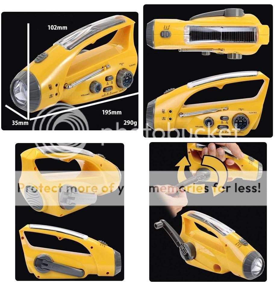 Solar FM Radio and Flashlight. Wind-up and solar powered. GREAT GIFT IDEA!