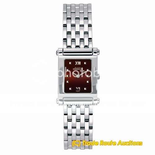 Michel Herbelin Ladies Watch - SS ANTARES BRACELET RECT COFFEE DIAL WATCH - 17049/B38