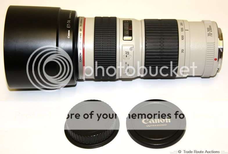 Canon EF 70-200mm f/4L L ULTRASONIC USM lens for Canon DSLR Cameras + Canon Hood ET-74  Mint