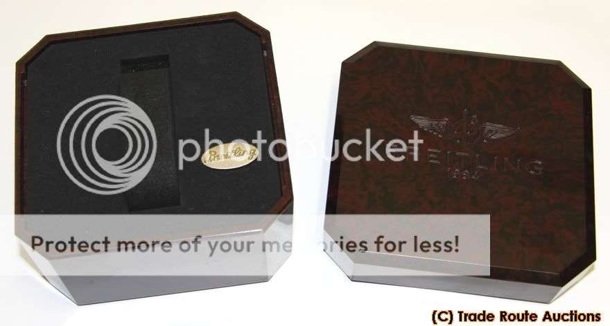 Authentic Breitling Watch Box - Bakelite box & Badge - USED