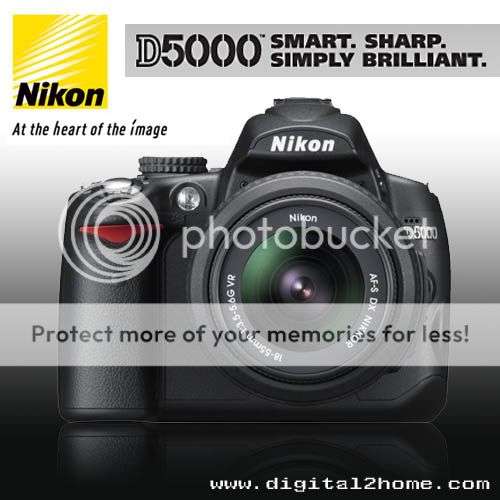 NIKON D5000 DSLR CAMERA KIT + 18-55mm MM LENS KIT + 4GB MEMORY CARD + NIKON BAG