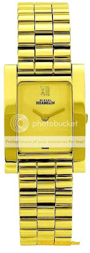 MICHEL HERBELIN 18CT GOLD PLATED BRACELET WATCH 17026/P02B - *** R 8,000-00 ***