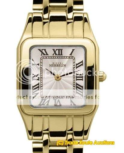 MICHEL HERBELIN LADIES GOLD PLATED WATCH - 17427/BP08 - CARTIER STYLE