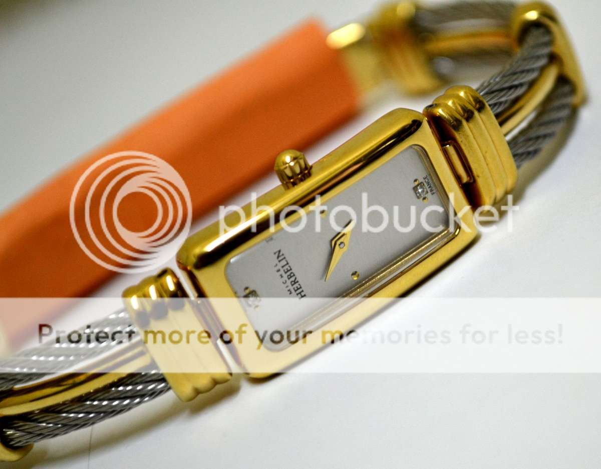 Michel Herbelin Womens Gold Plated Stainless Steel Cable Band Watch - *** R 8,000-00 ***