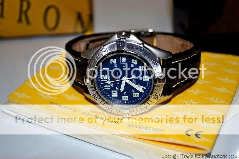 BREITLING AEROMARINE COLT Quartz A57035 Mens Watch - Breitling Leather Strap - Box & Papers