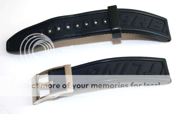 Authentic Breitling Blue 18mm Diver Pro Rubber Strap with Stainless Steel Buckle