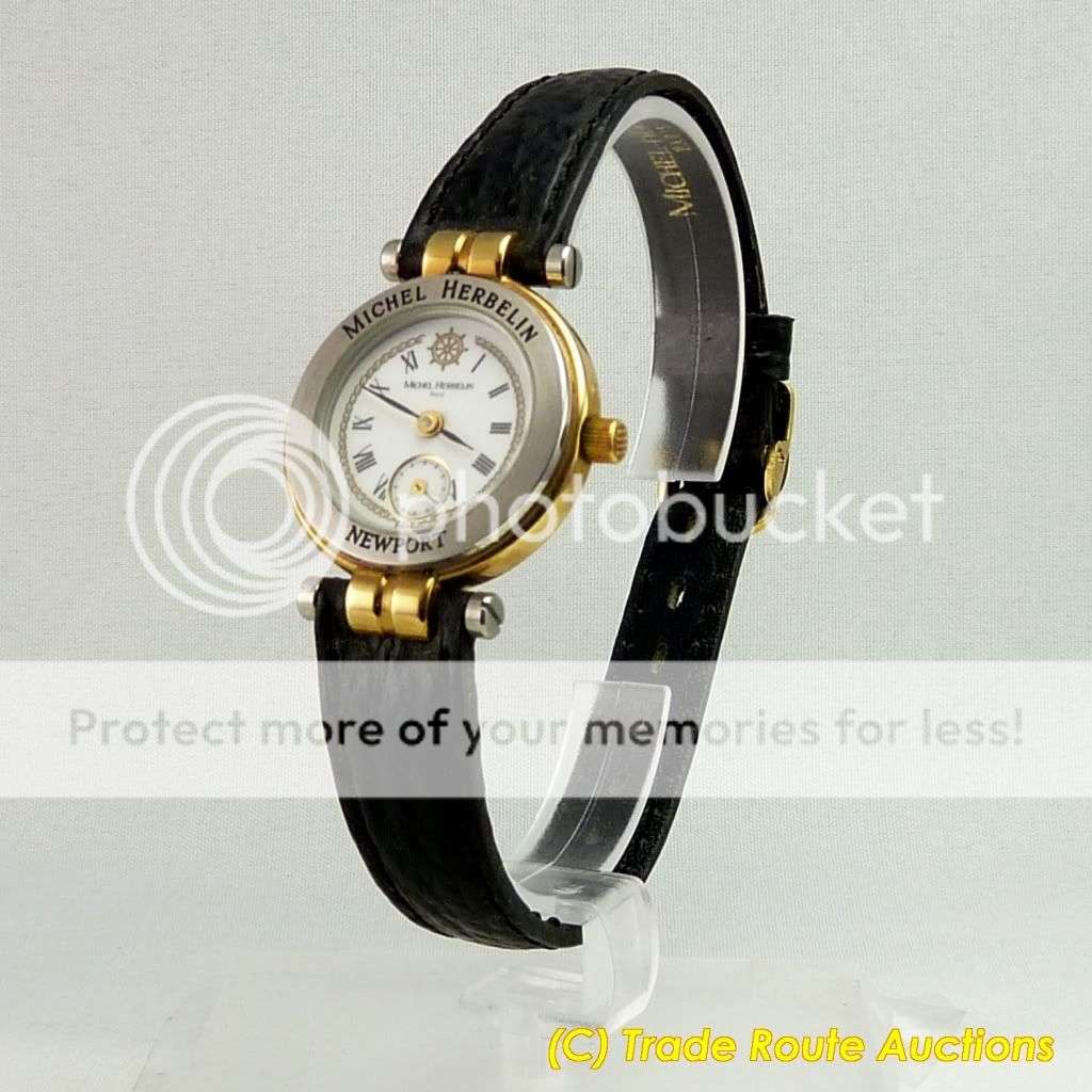 MICHEL HERBELIN LADIES SS LEATHER NEWPORT WATCH - 13325 *** R 9,000-00 ***