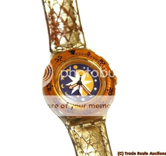 SDK112 Swatch - Scuba Golden Island Hands Glow - Clearance SALE grab a BARGAIN