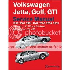 Volkswagen Jetta, Golf, GTI (1999 to 2005) service manual (E-book)