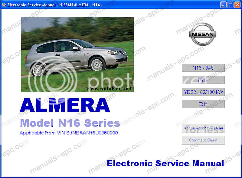 Nissan Almera N16 2004 Repair Manual (E-book)