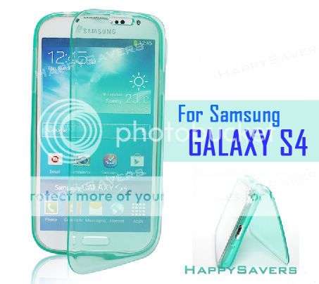 Clear Crystal Transparent Wallet Case Cover Pouch Front+Back For SamSung Galaxy S4 i9500