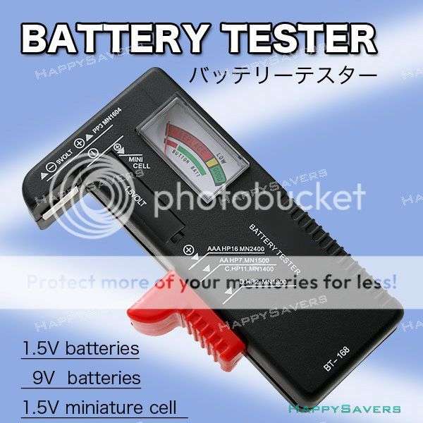 Universal Battery Tester AA AAA C D 9V Button Checker