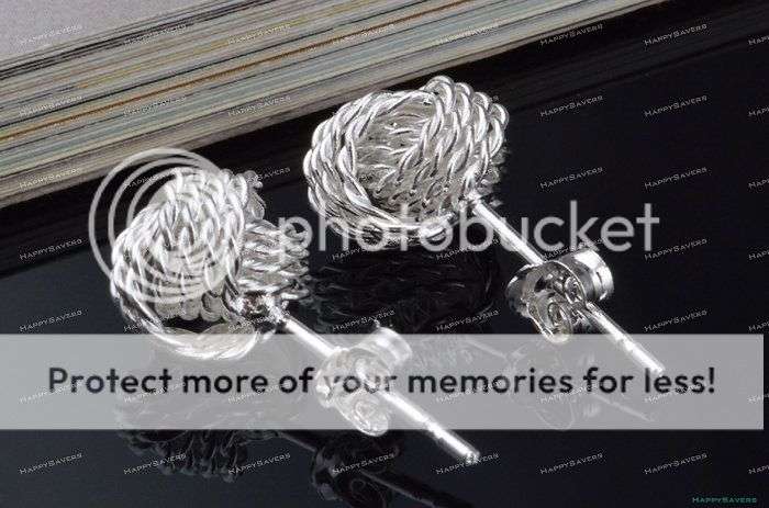 Sterling Silver Women's Fashion Twisted Knot Stud Earrings